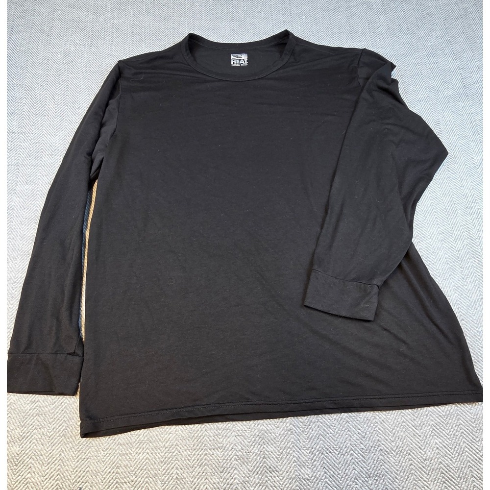 32 Degrees Heat Mens XL Black Long Sleeve Base Layer Thermal Shirt Crew Neck